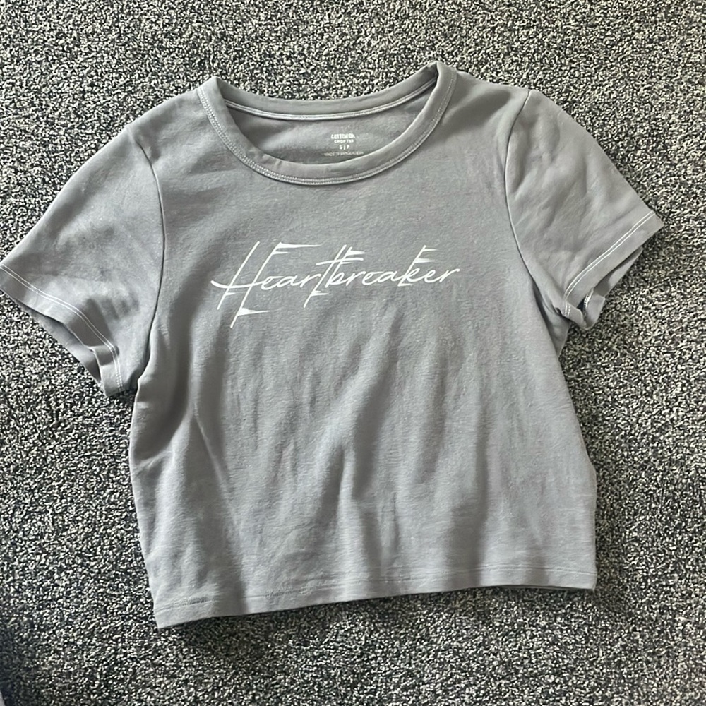 Gray crop top